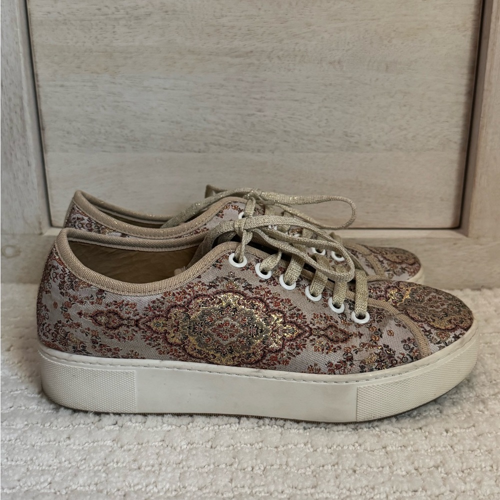 Patterned Lace-Up Sneakers
